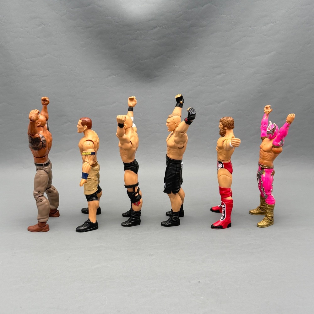 WWE Mattel Action Figure Lot of 6 John Cena The Rock Lesnar Years Vary - Picture 3 of 11